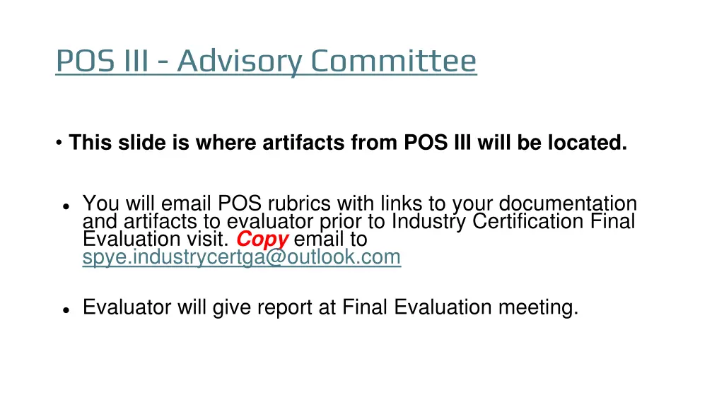 pos iii advisory committee