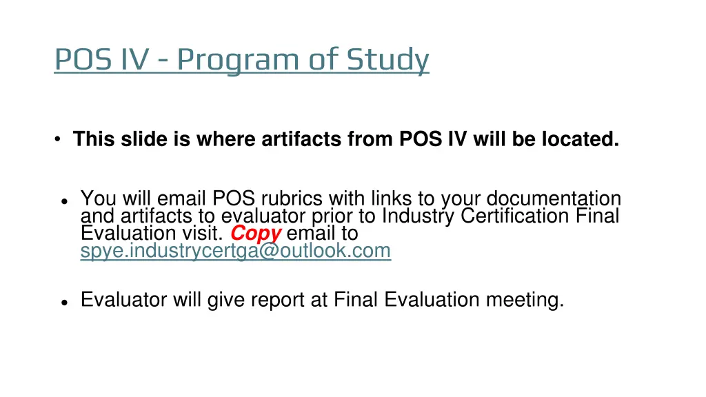 pos iv program of study