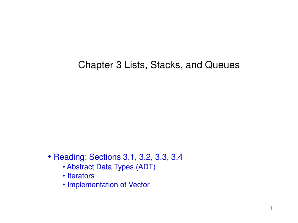 chapter 3 lists stacks and queues