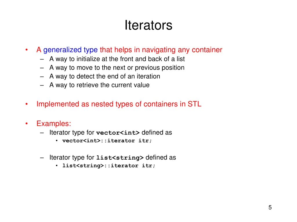 iterators