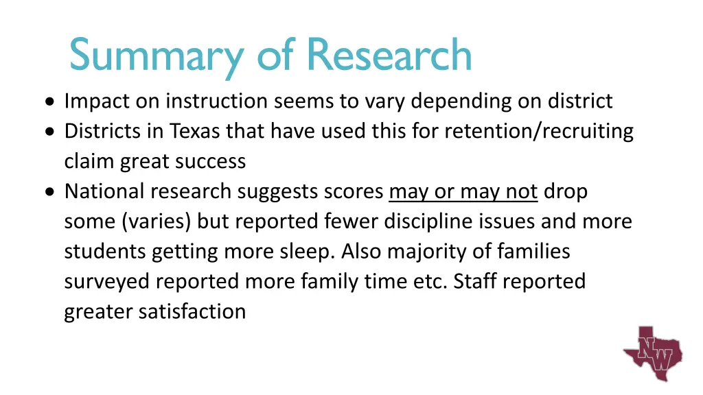 summary of research impact on instruction seems