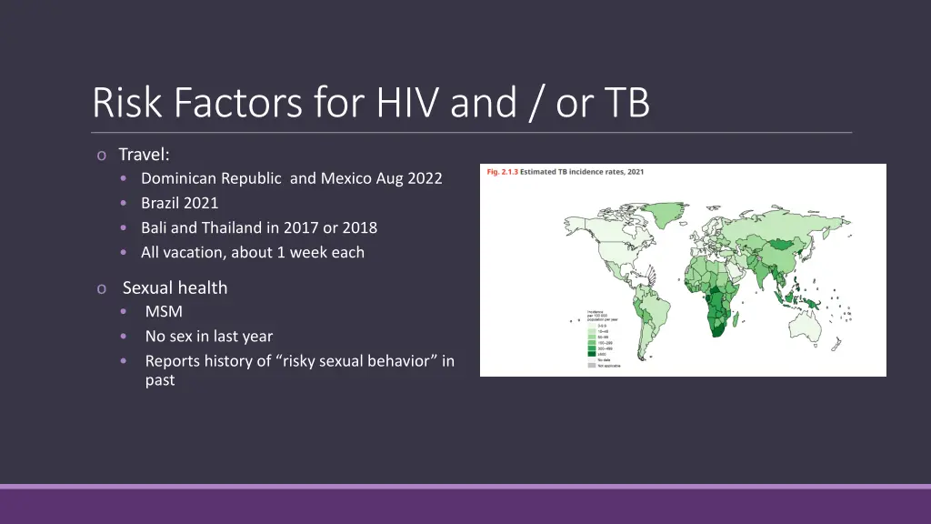 risk factors for hiv and or tb