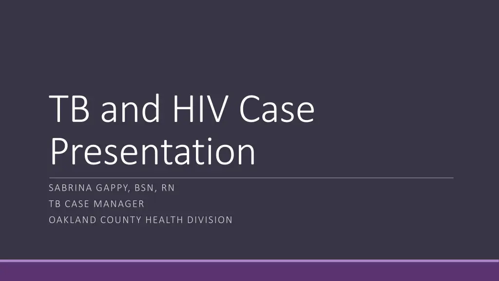 tb and hiv case presentation