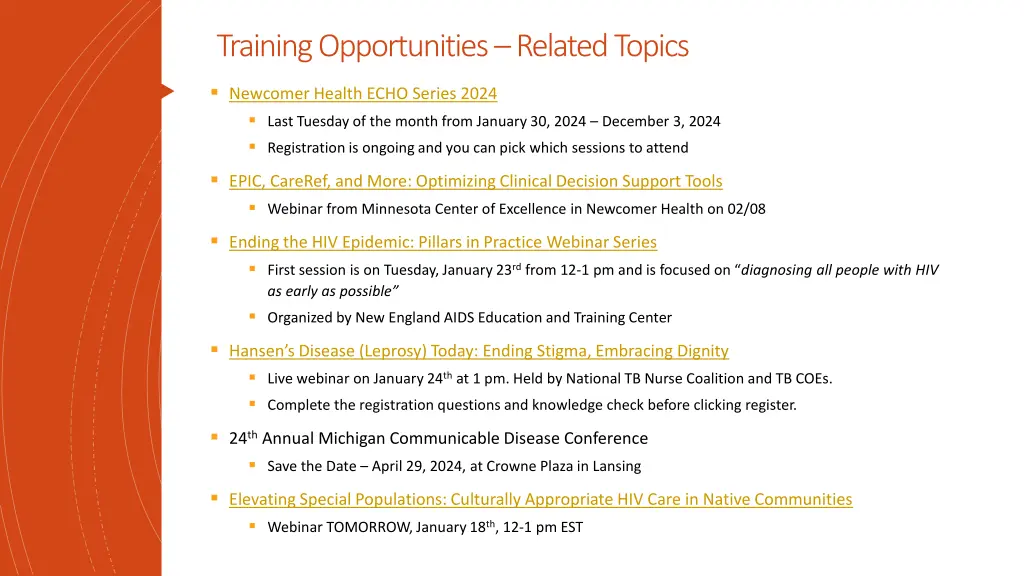 training opportunities related topics