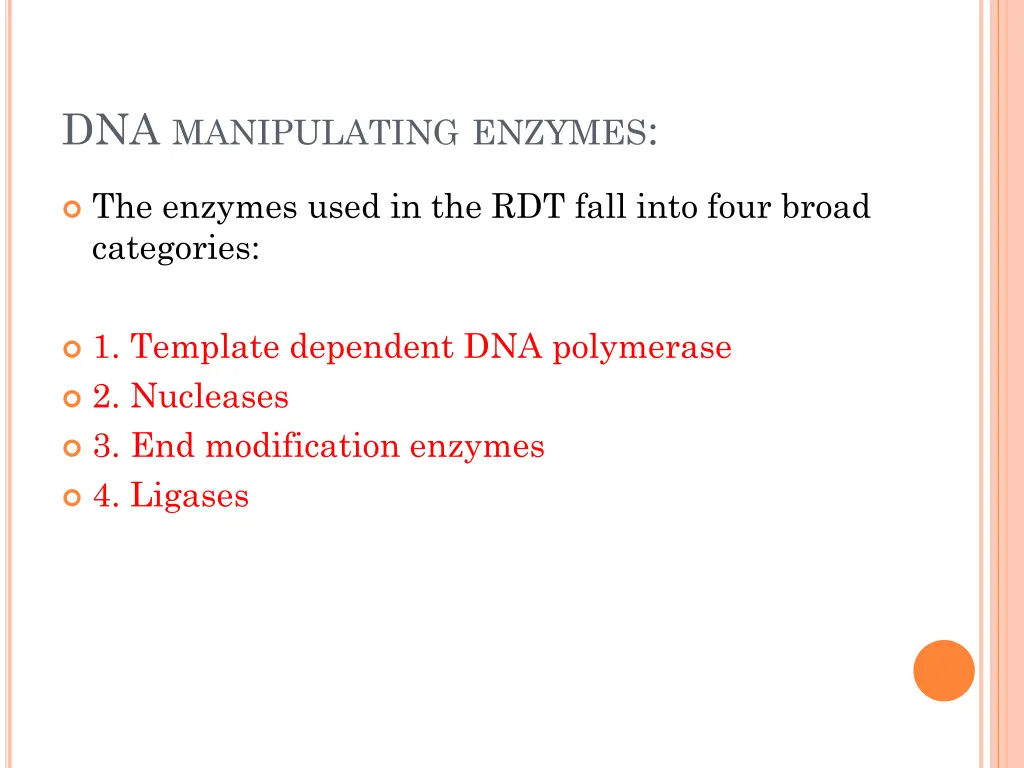 dna manipulating enzymes