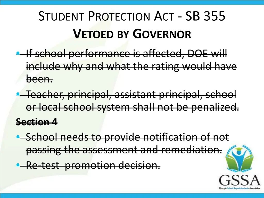 s tudent p rotection a ct sb 355 v etoed
