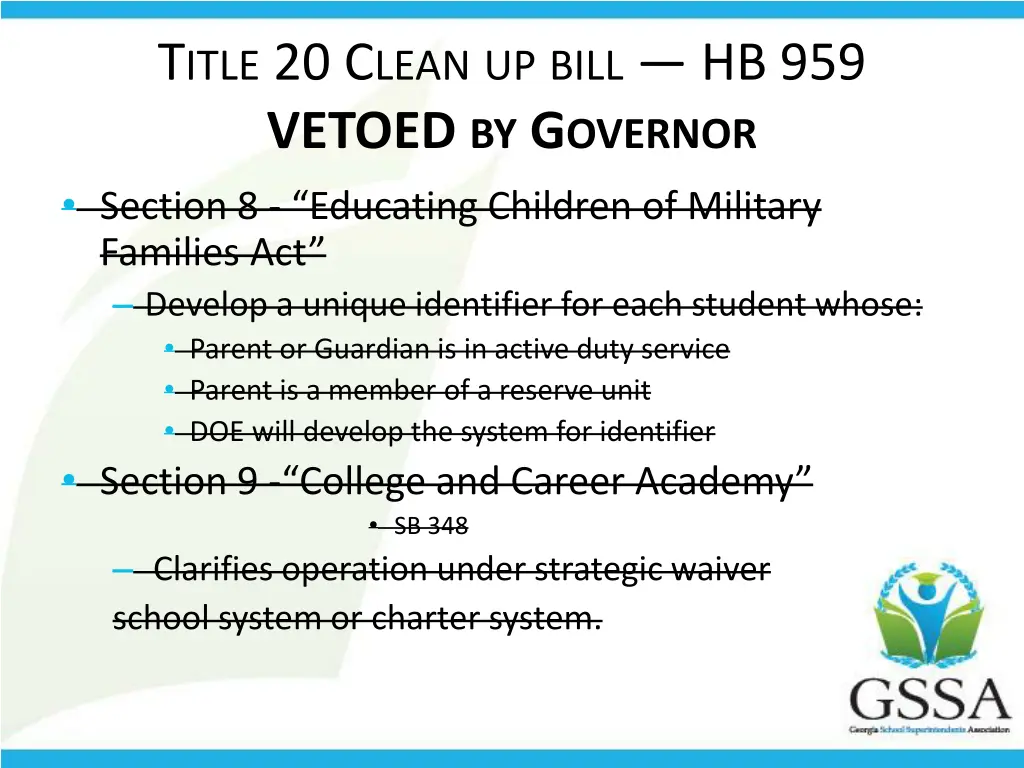t itle 20 c lean up bill hb 959 vetoed 2