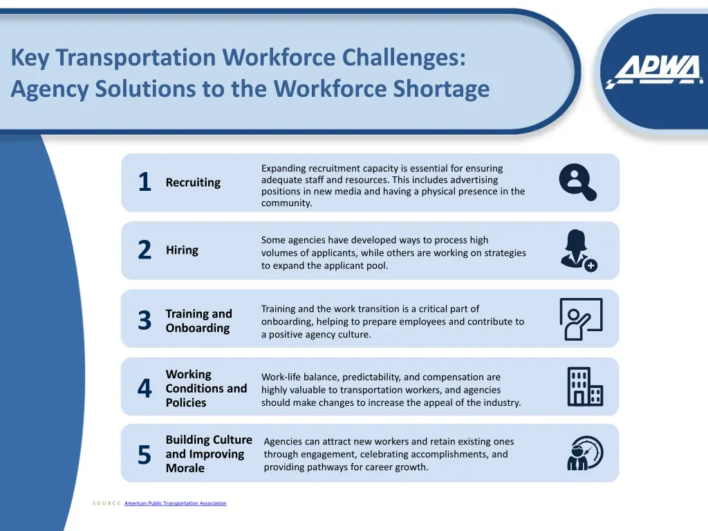 key transportation workforce challenges agency