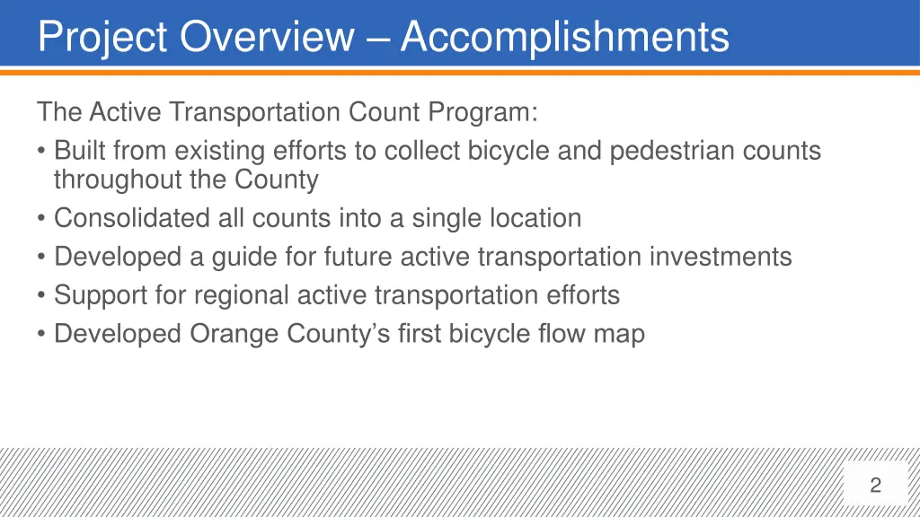 project overview accomplishments