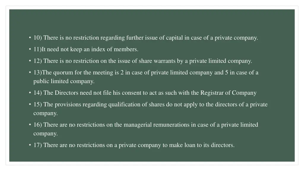 10 there is no restriction regarding further