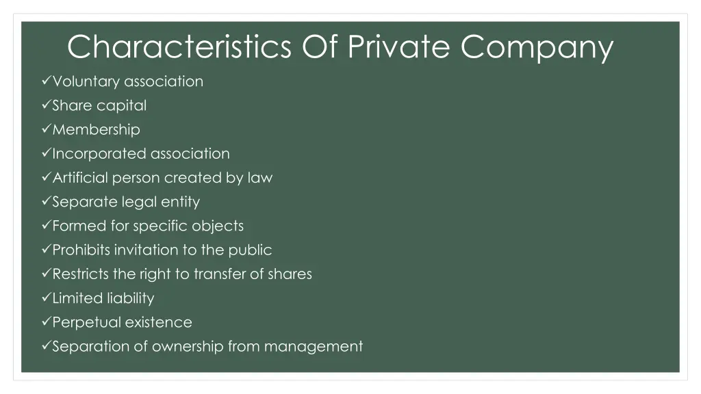 characteristics of private company voluntary