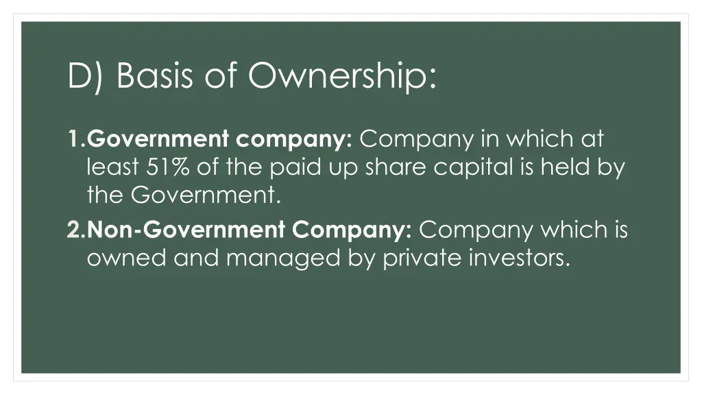 d basis of ownership