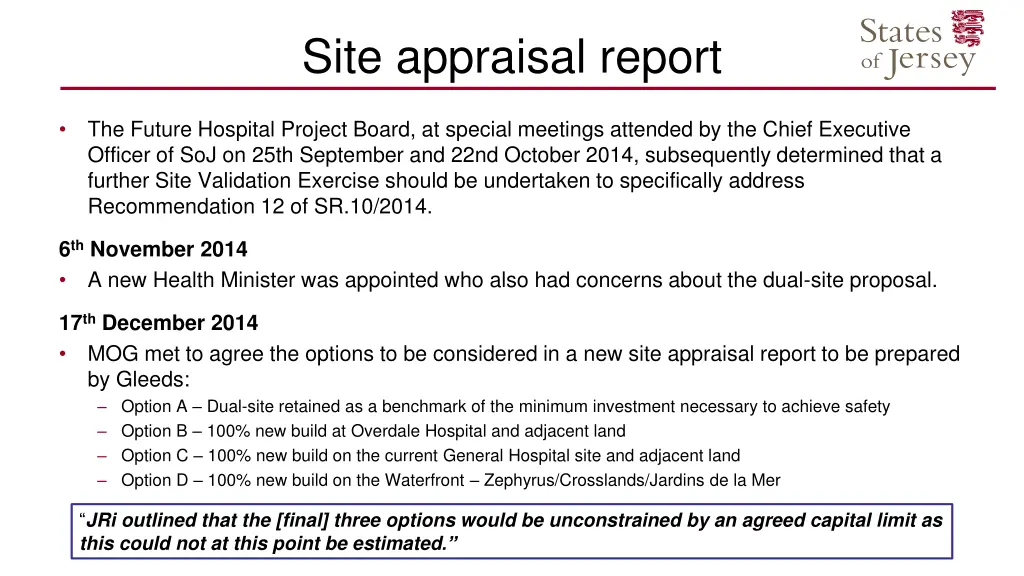 site appraisal report