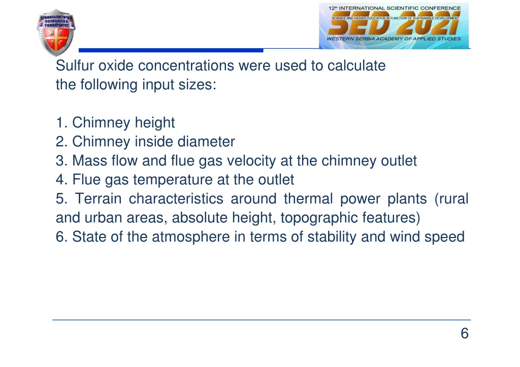 sulfur oxide concentrations were used