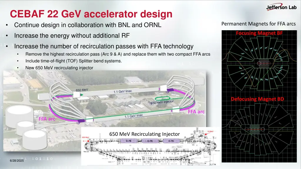 cebaf 22 gev accelerator design continue design