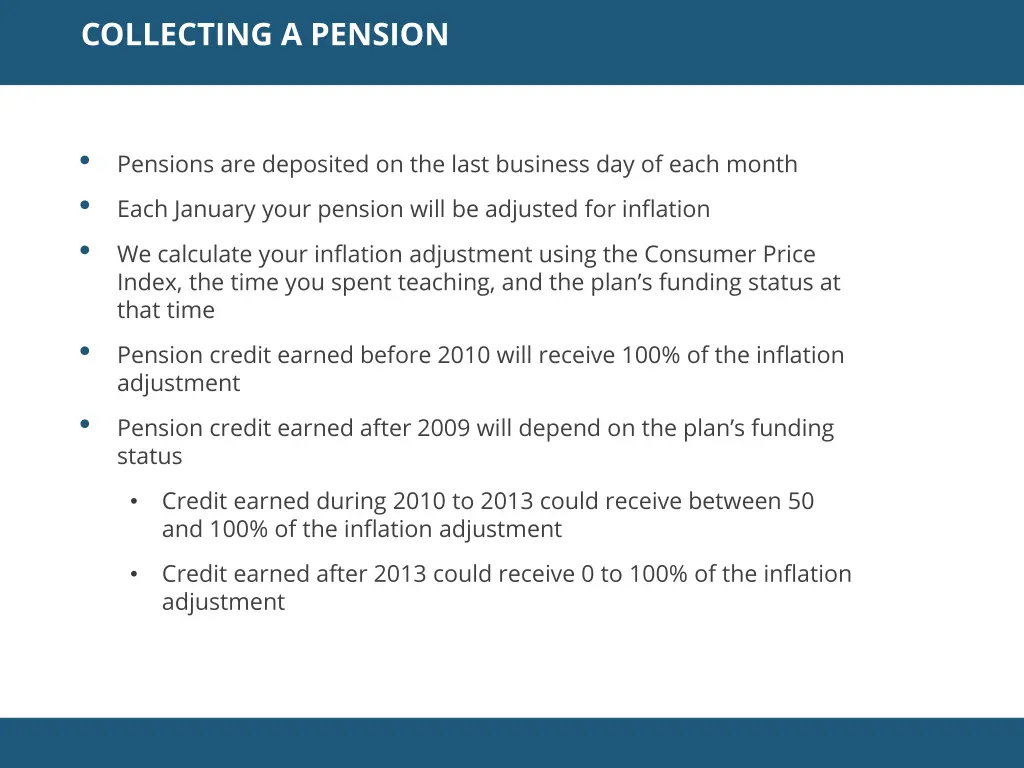 collecting a pension