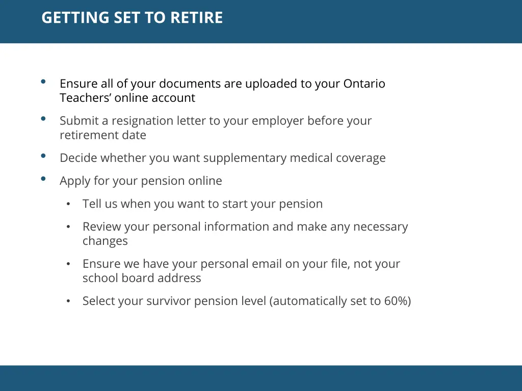 getting set to retire
