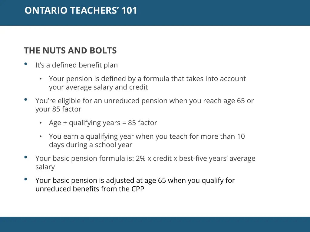 ontario teachers 101 2