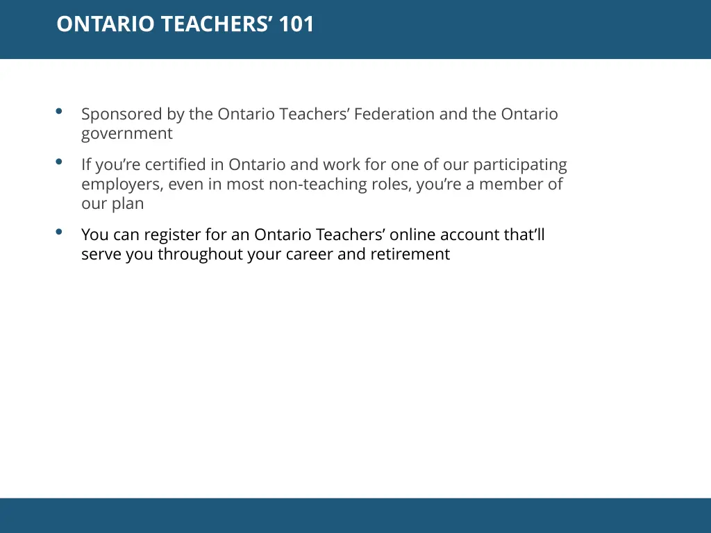 ontario teachers 101