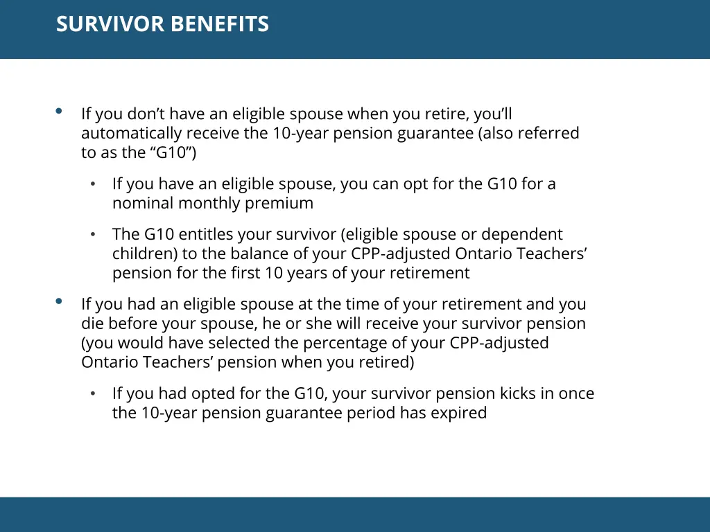survivor benefits