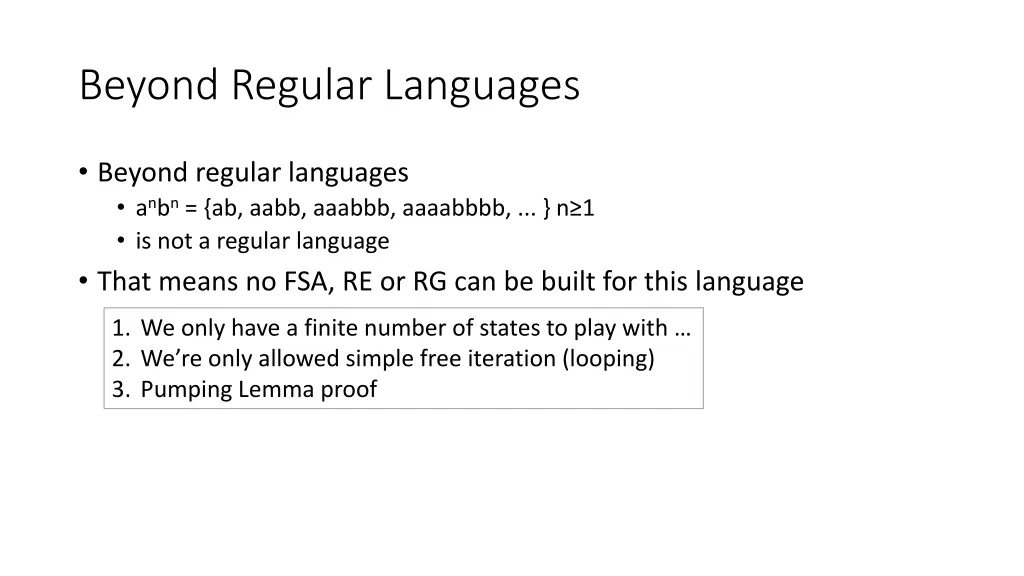 beyond regular languages