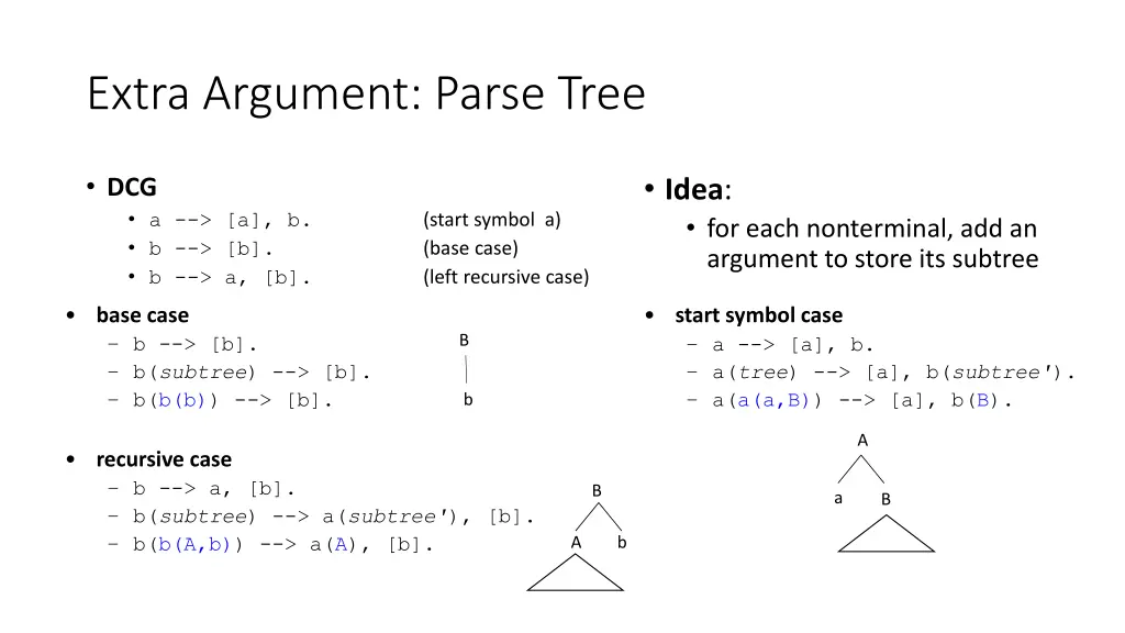 extra argument parse tree 1