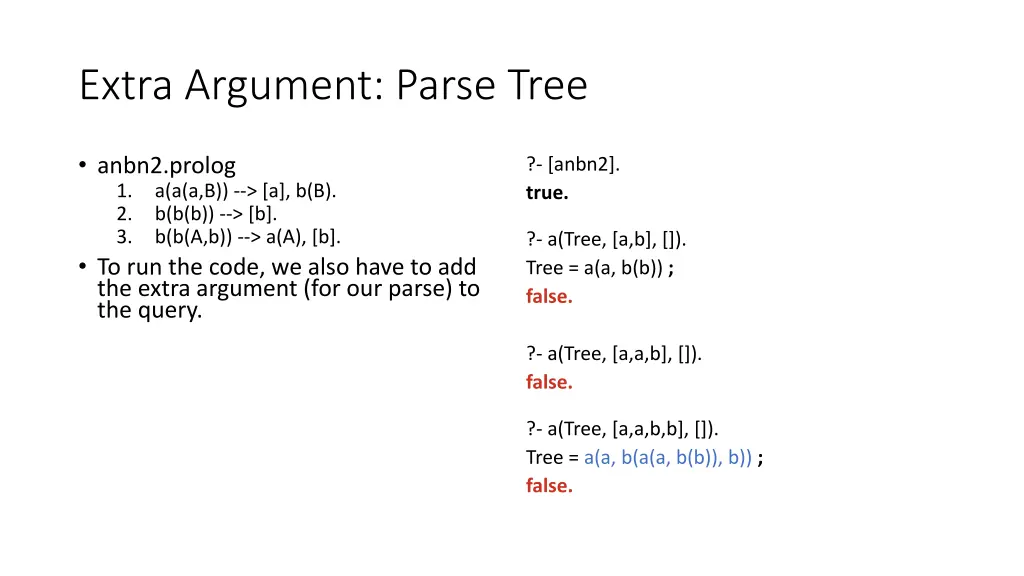 extra argument parse tree 3