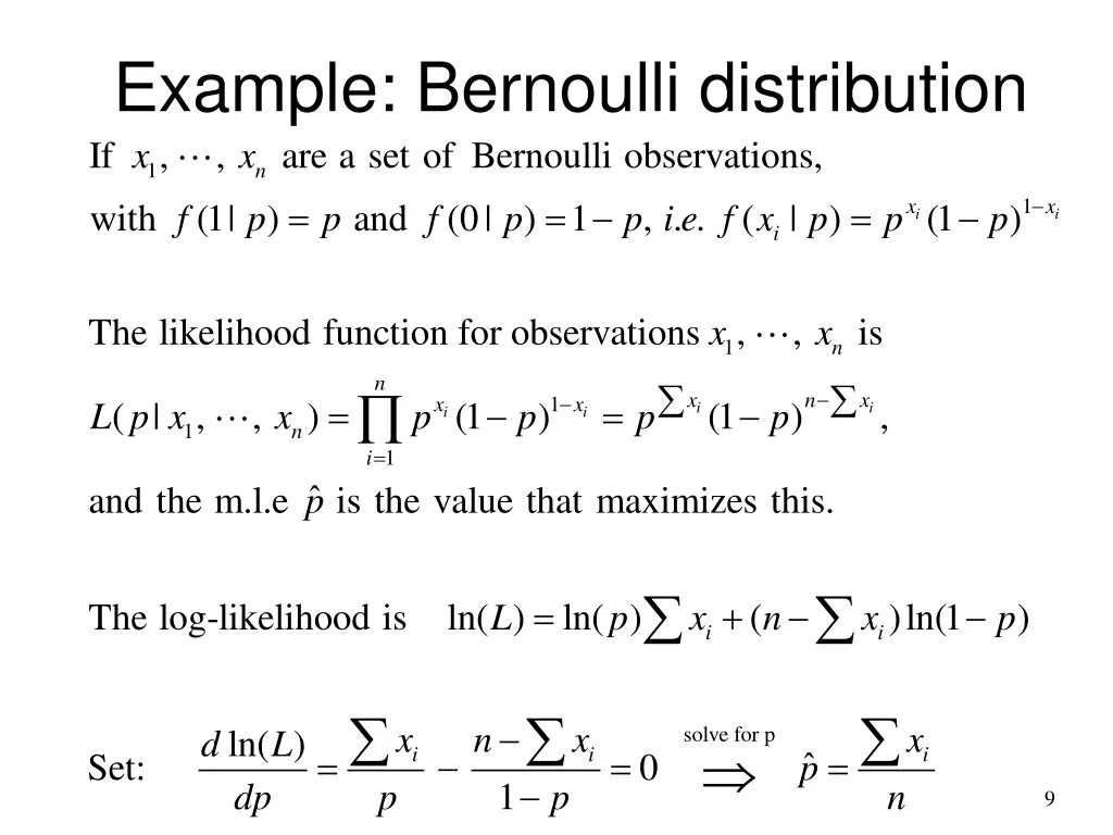 example bernoulli distribution