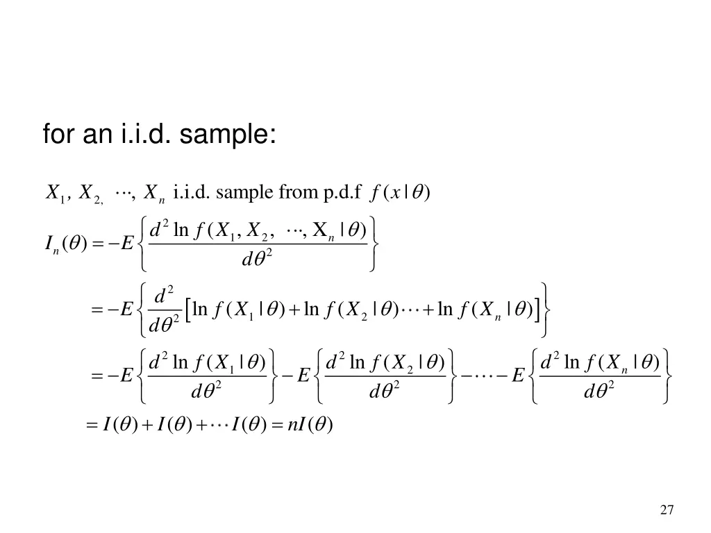 for an i i d sample