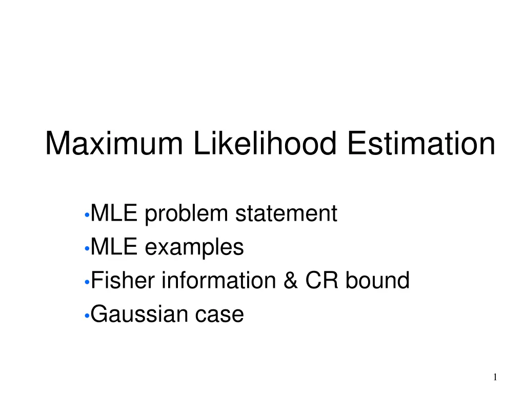 maximum likelihood estimation