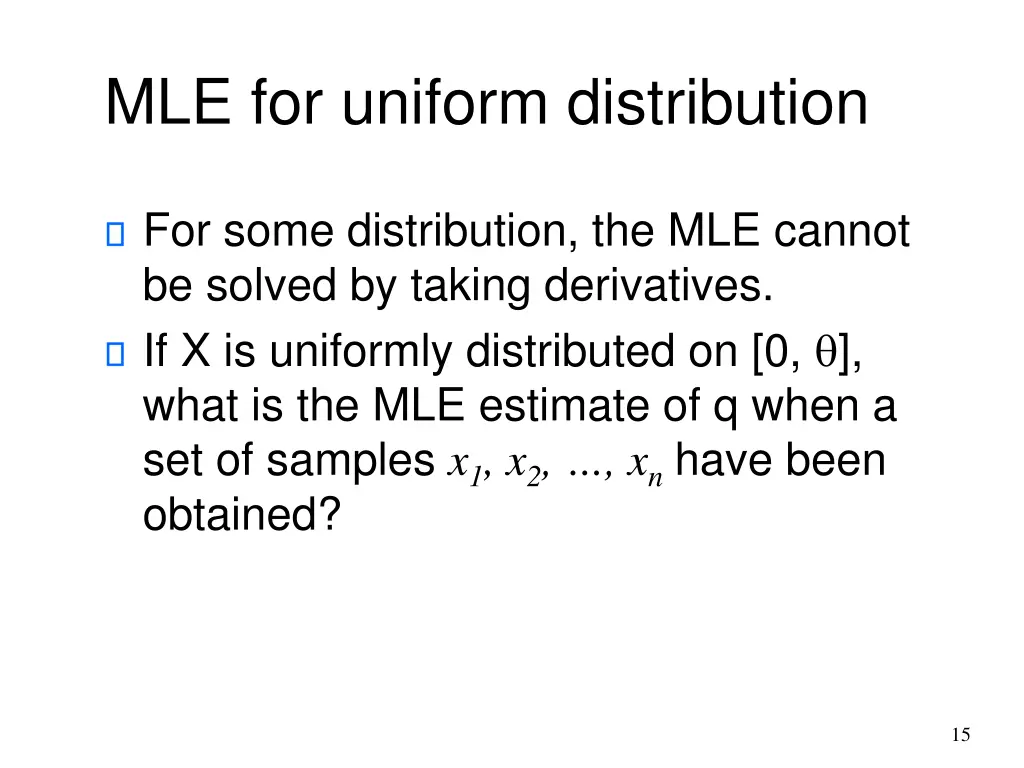 mle for uniform distribution