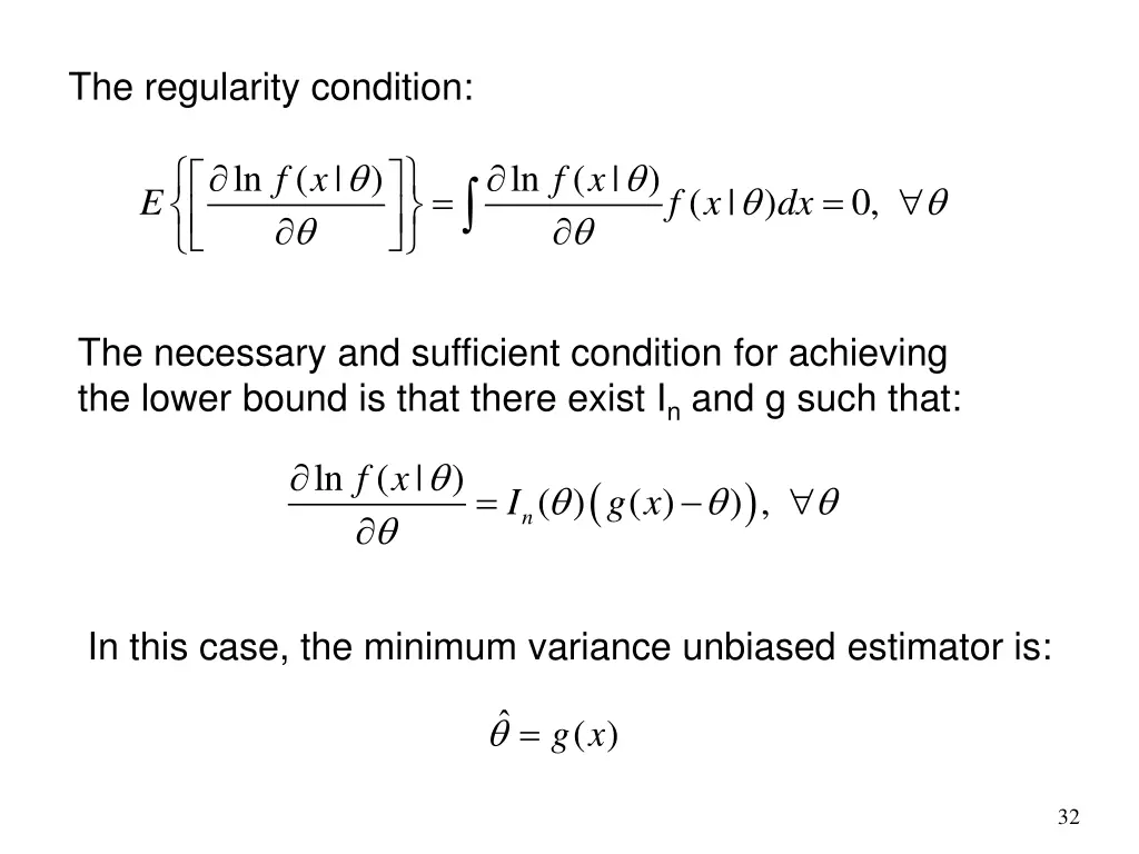 the regularity condition