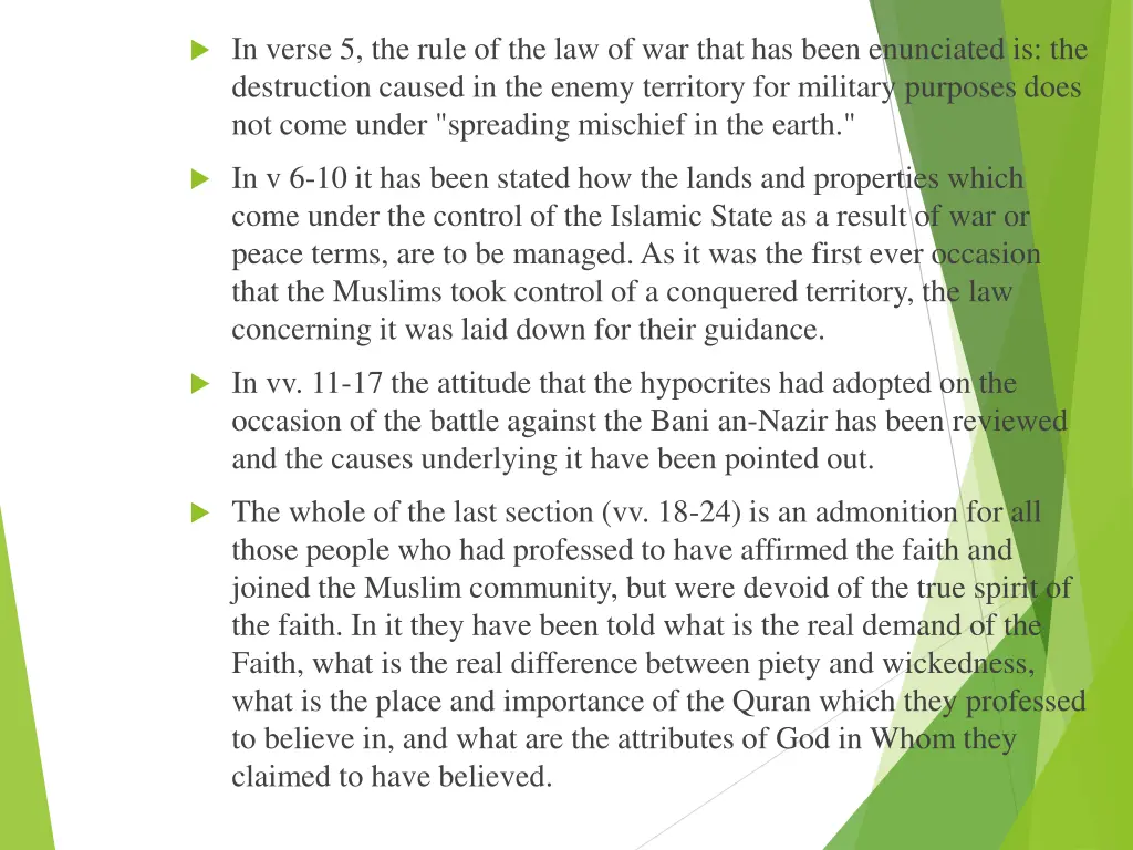in verse 5 the rule of the law of war that