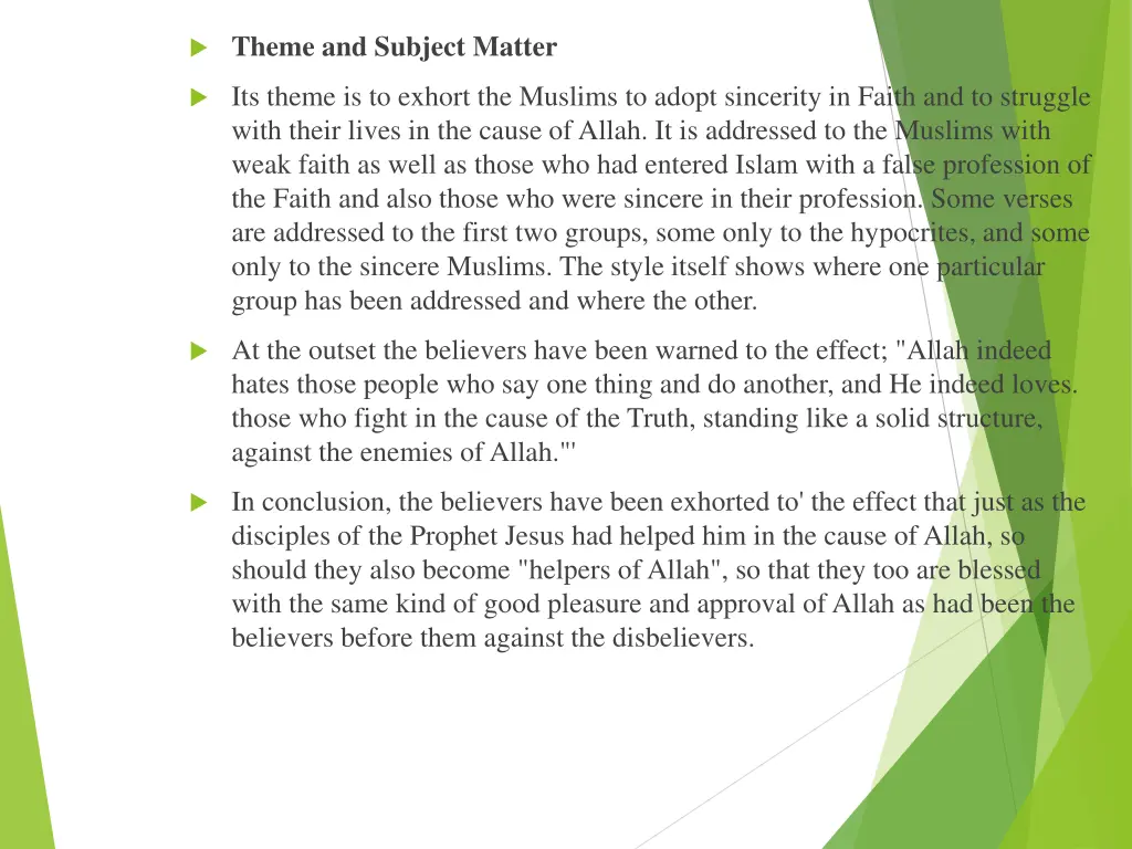 theme and subject matter