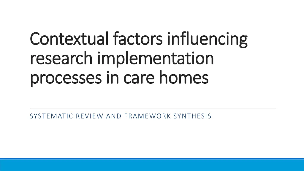 contextual factors influencing contextual factors