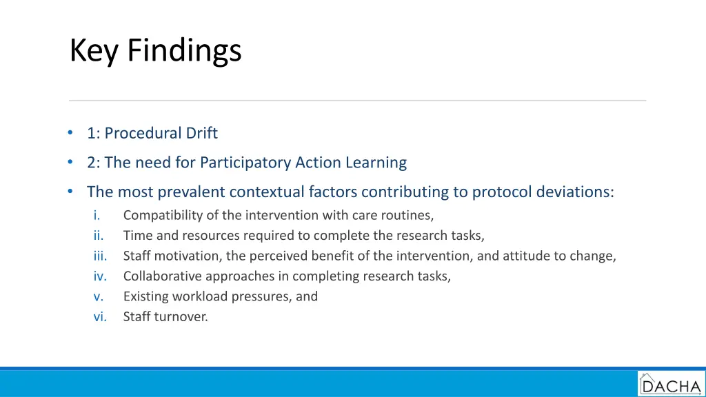 key findings