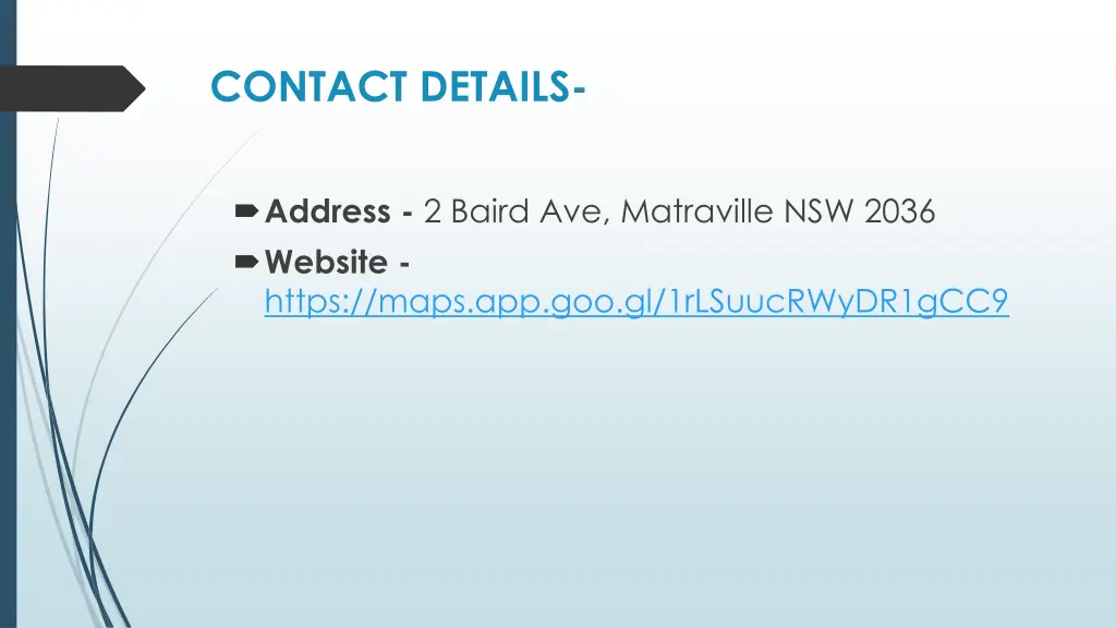 contact details
