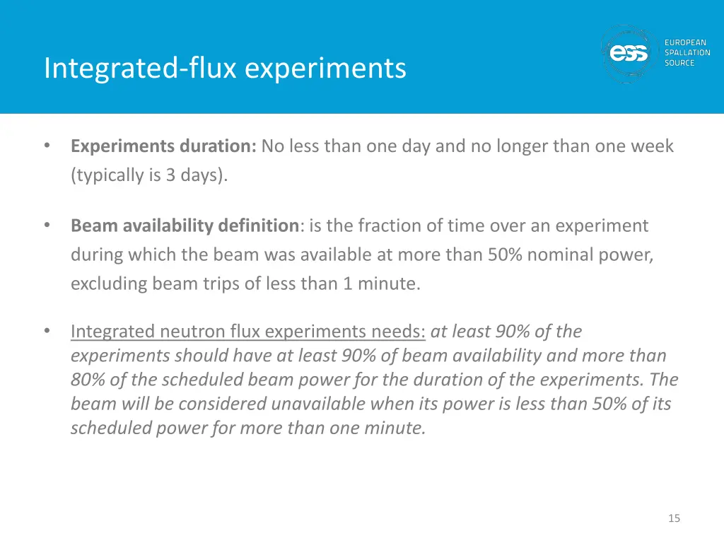 integrated flux experiments 1
