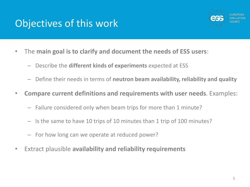objectives of this work