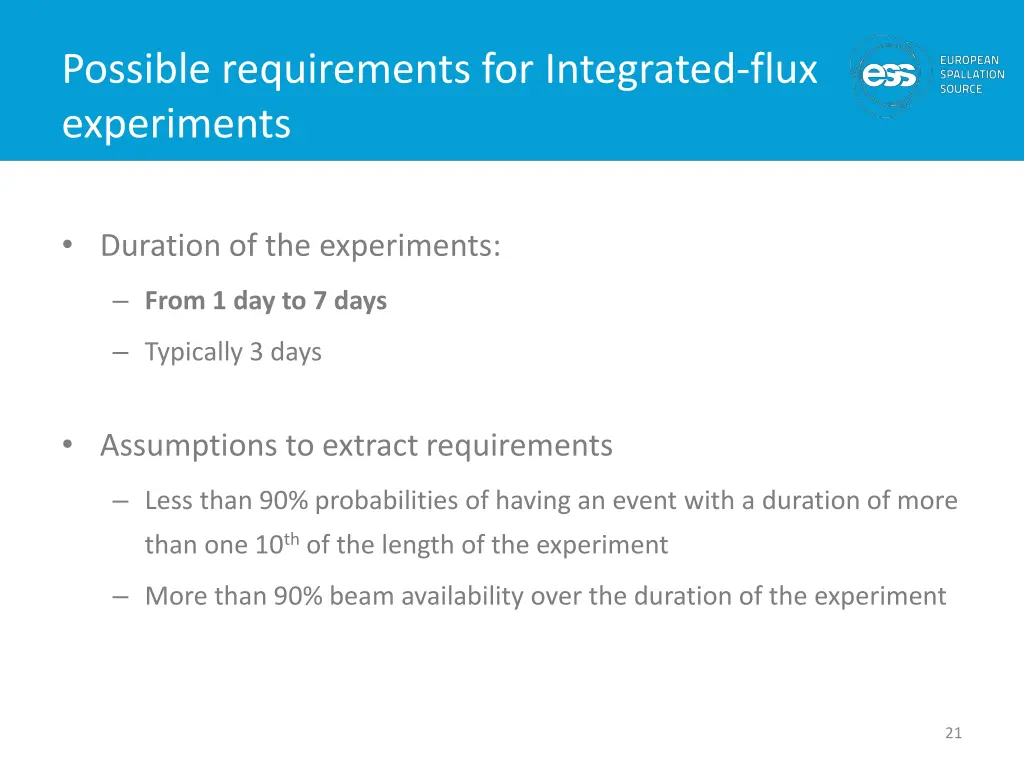 possible requirements for integrated flux