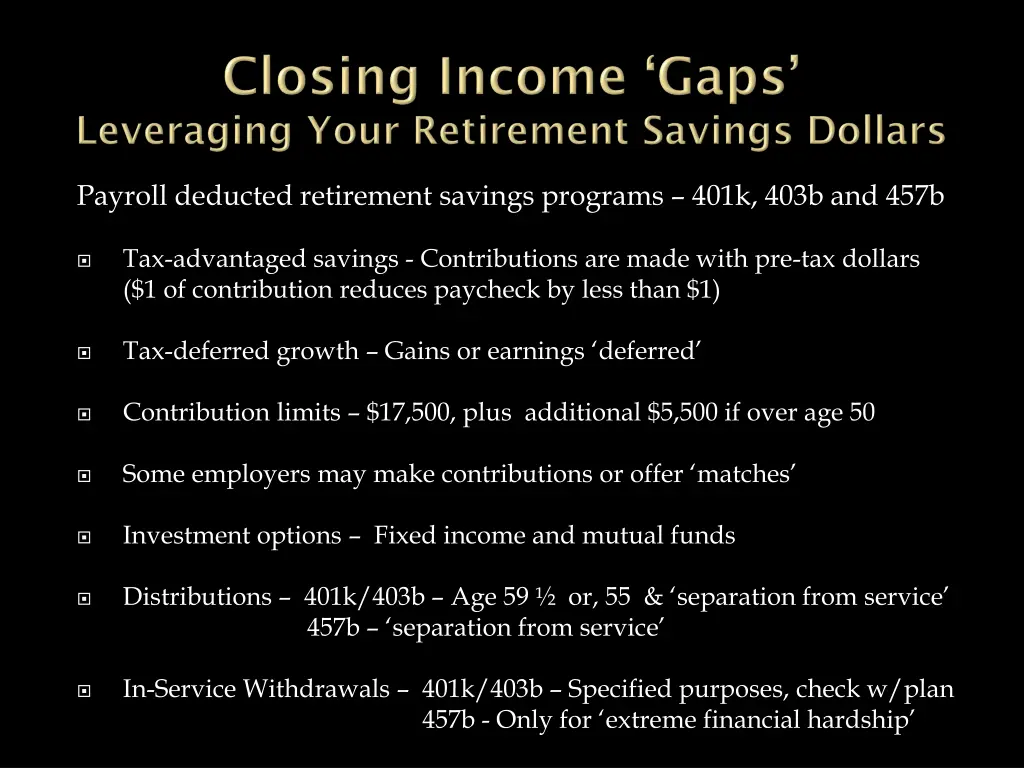 payroll deducted retirement savings programs 401k