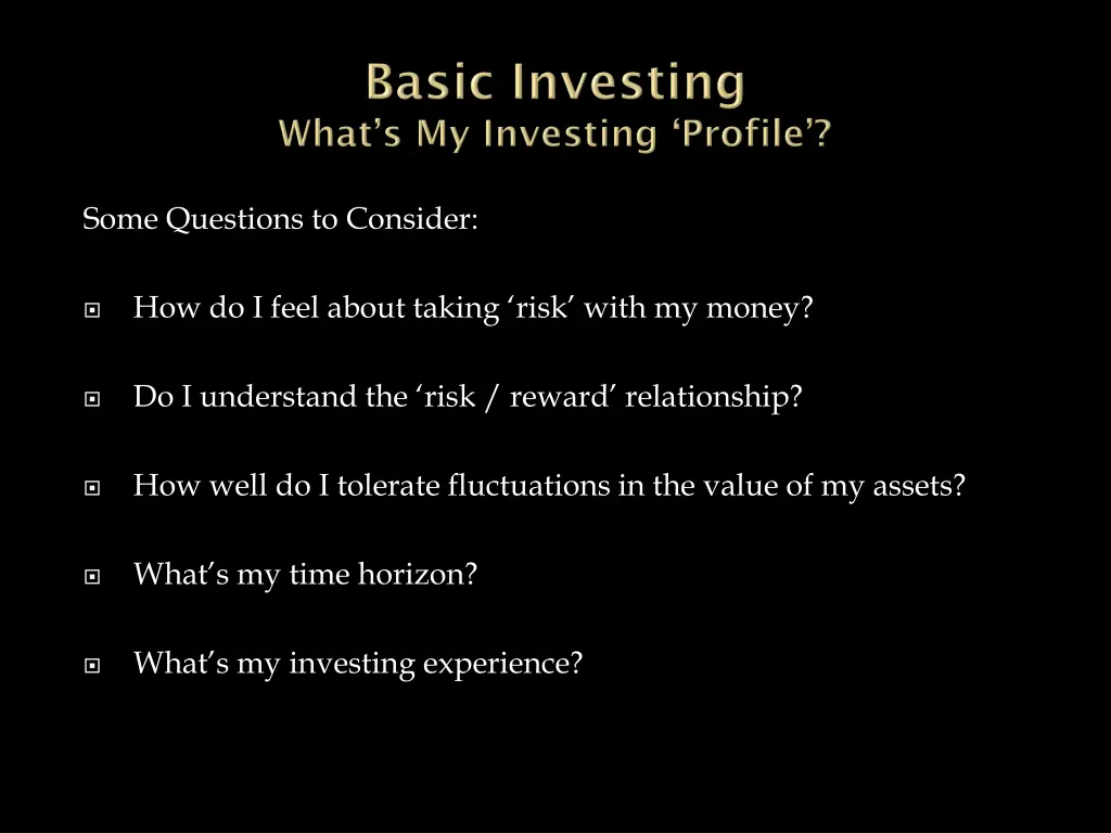 some questions to consider