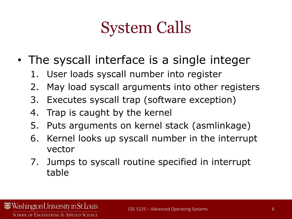 system calls
