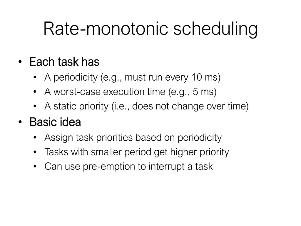 rate monotonic scheduling