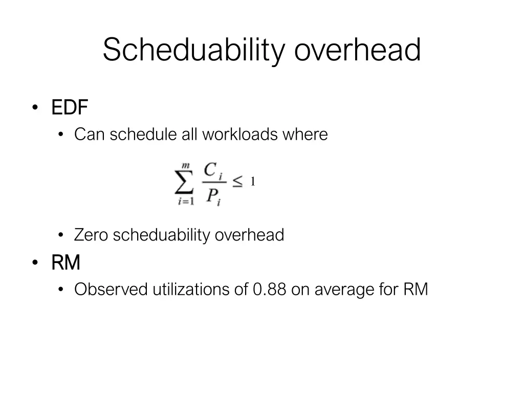 scheduability overhead