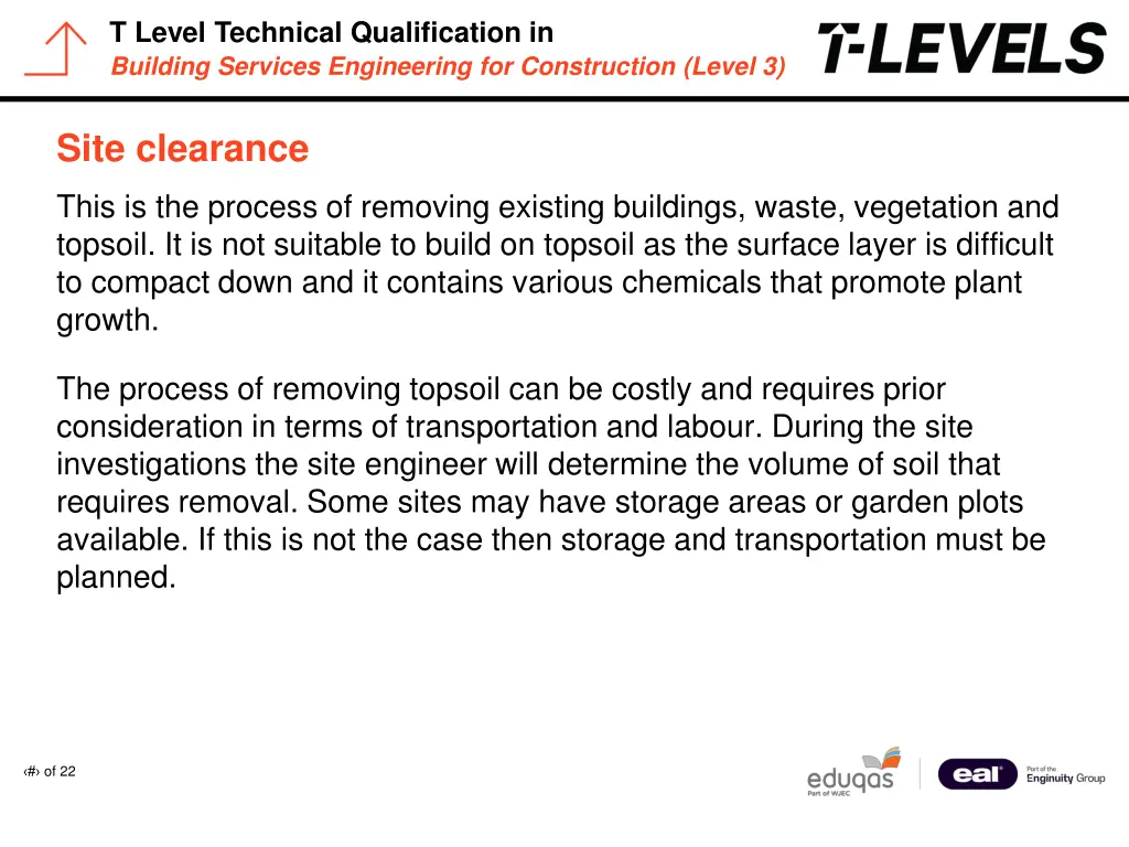 t level technical qualification in building 7