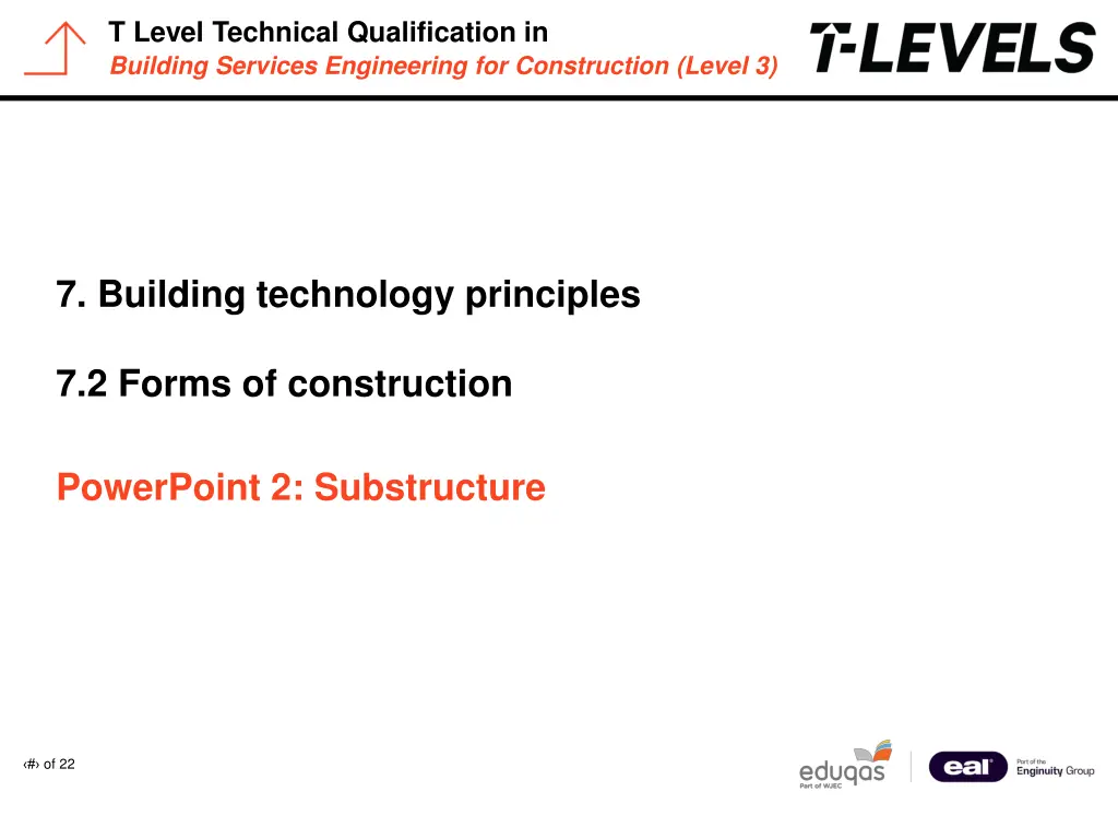 t level technical qualification in building