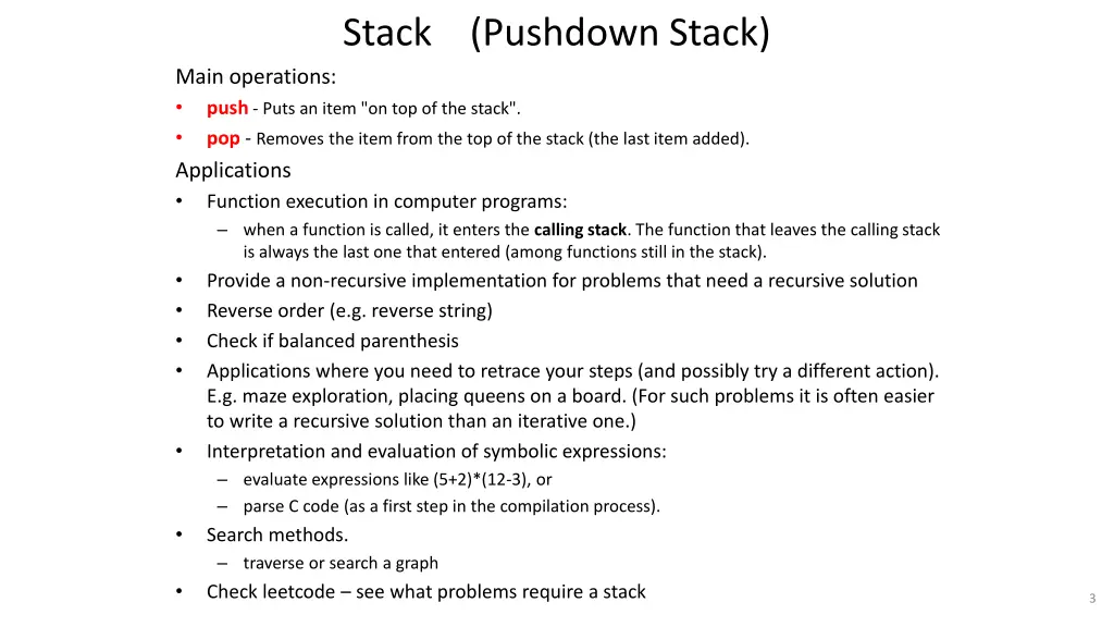 stack pushdown stack