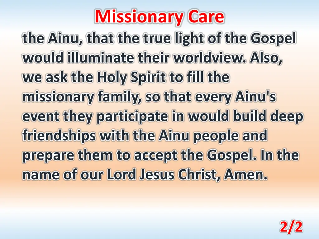 missionary care 1
