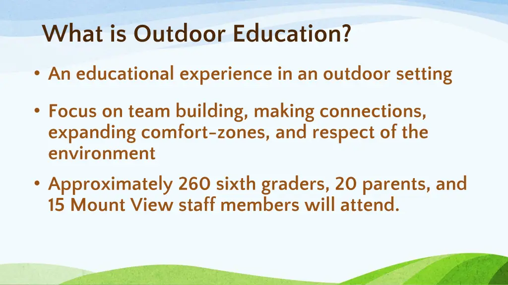 what is outdoor education 1